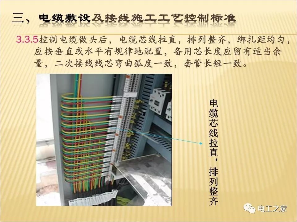 一條完成開關柜安裝，電纜橋架施工，電纜敷設及布線施工，照明配電箱施工